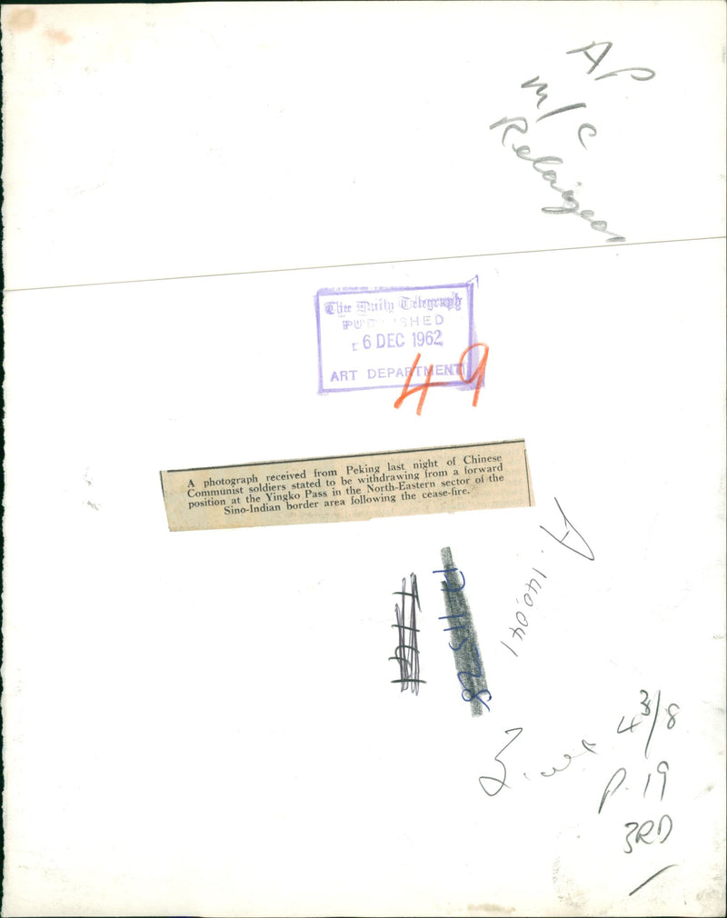 A PHOTOGRAPH RECEIVED FROM PAKING LAST NIGTH OF CHINESE. - Vintage Photograph