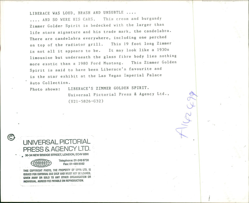 Liberace was loud brash and unsubtle and his cars. - Vintage Photograph