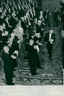 The Nobel Peace Festival in the Concert Hall. Prof. Hahn leaves the podium with his Nobel Prize - 10 December 1946 - Vintage Photograph