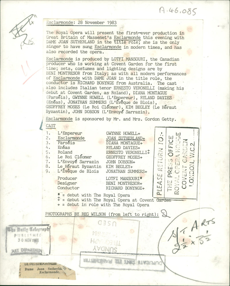 Joan Sutherland - Vintage Photograph