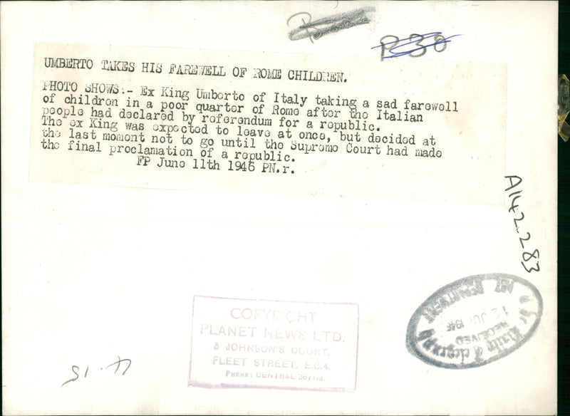 King imberto and queen maria jose: - Vintage Photograph