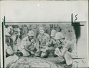 Suez Crisis: An officer briefing his men with last-minute instructions in the Sinai Desert campaign - Vintage Photograph