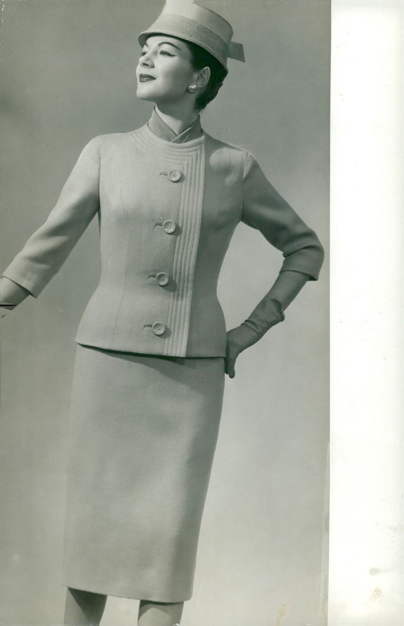 Fashion: 50's. Patou, Skirt with matching jacket - Vintage Photograph