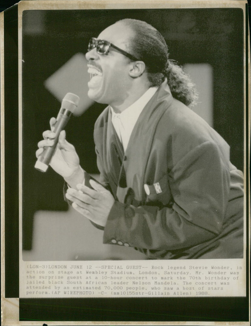 Stevie Wonder American singer-songwriter. - Vintage Photograph