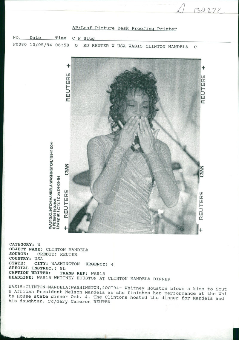 Whitney Elizabeth Houston - Vintage Photograph