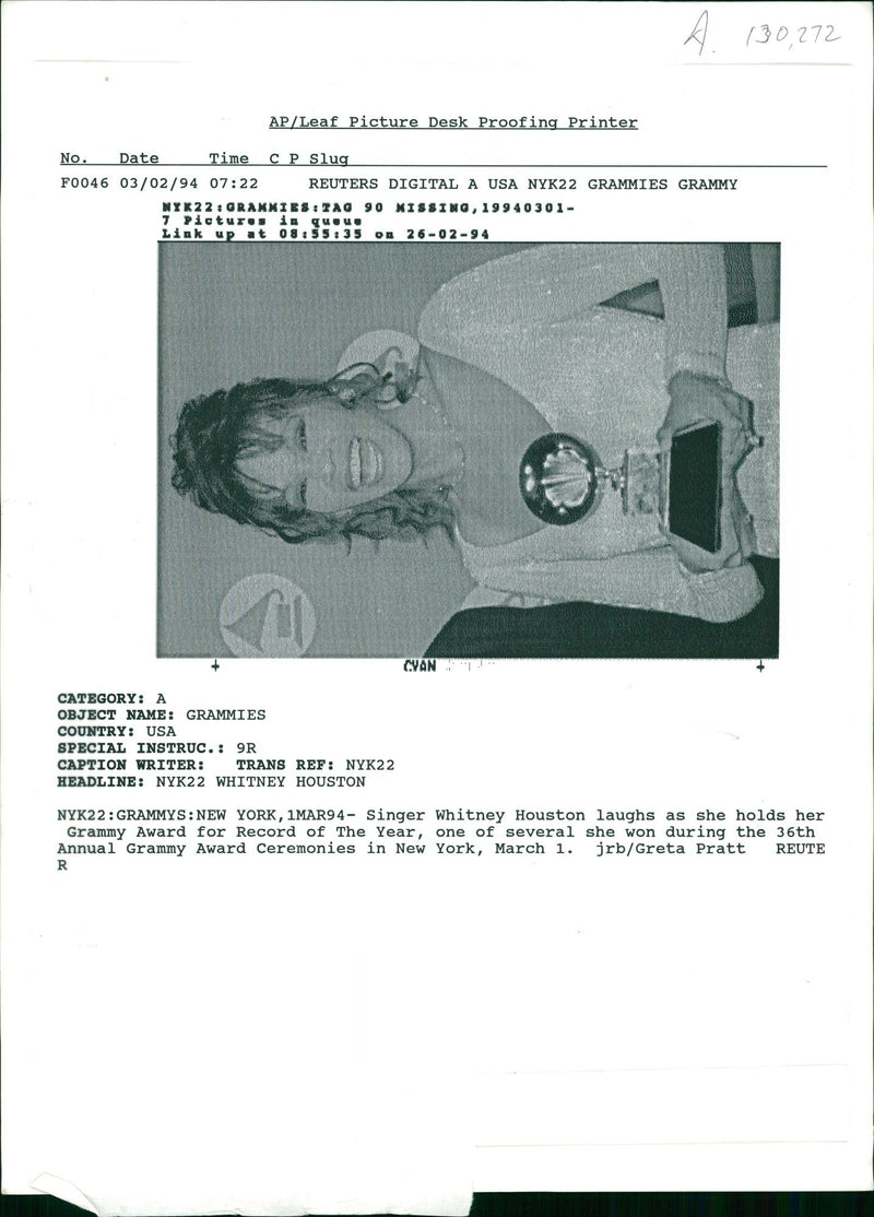 Whitney Elizabeth Houston - Vintage Photograph