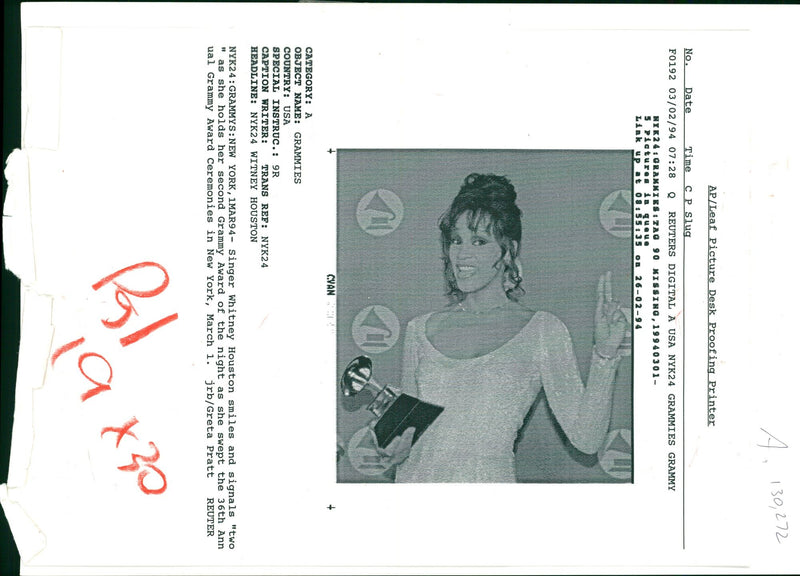 Whitney Elizabeth Houston - Vintage Photograph