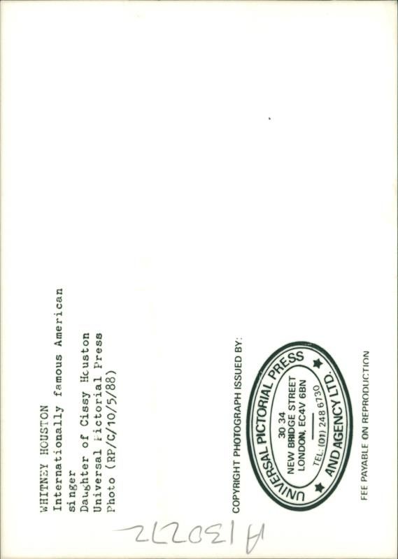 Whitney Elizabeth Houston - Vintage Photograph