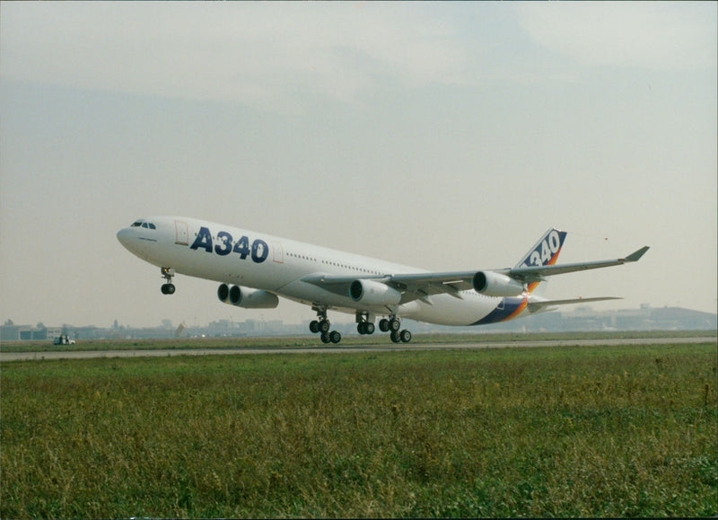 First Flight Of The Airbus A340 - Vintage Photograph