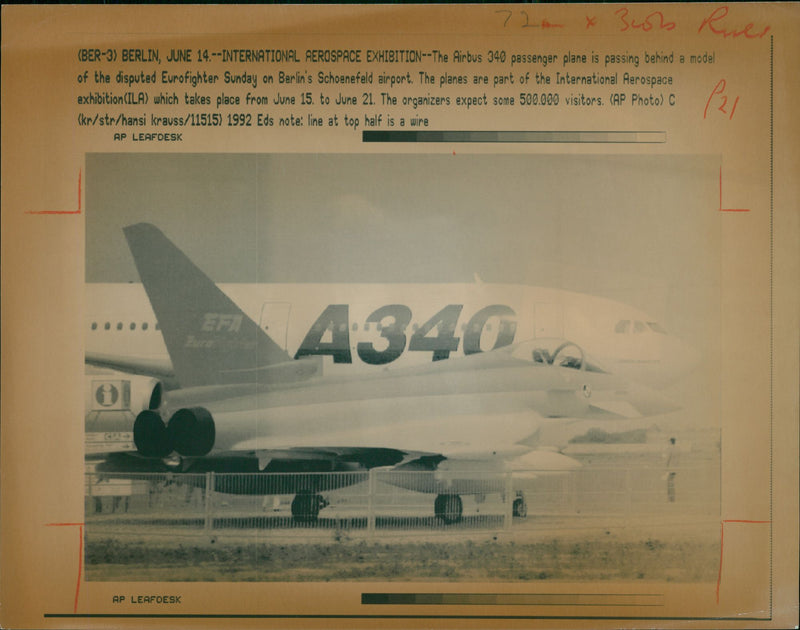 The Airbus 340 passenger plane - Vintage Photograph