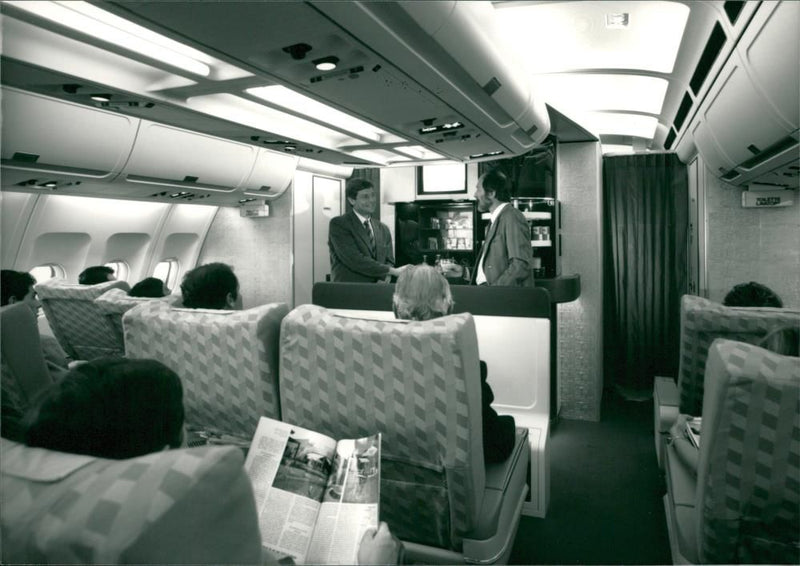 Business-class cabin in A340 mock-up - Vintage Photograph