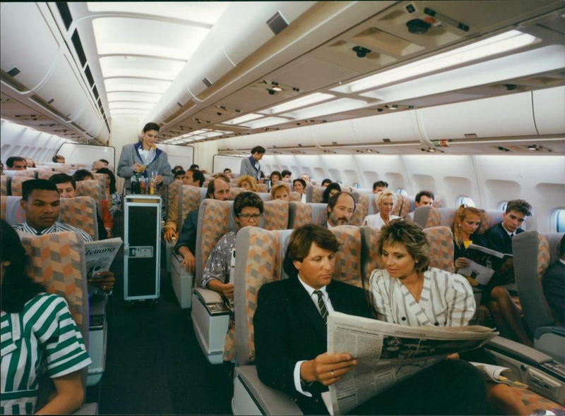 Airbus A340 Business Class cabin - Vintage Photograph