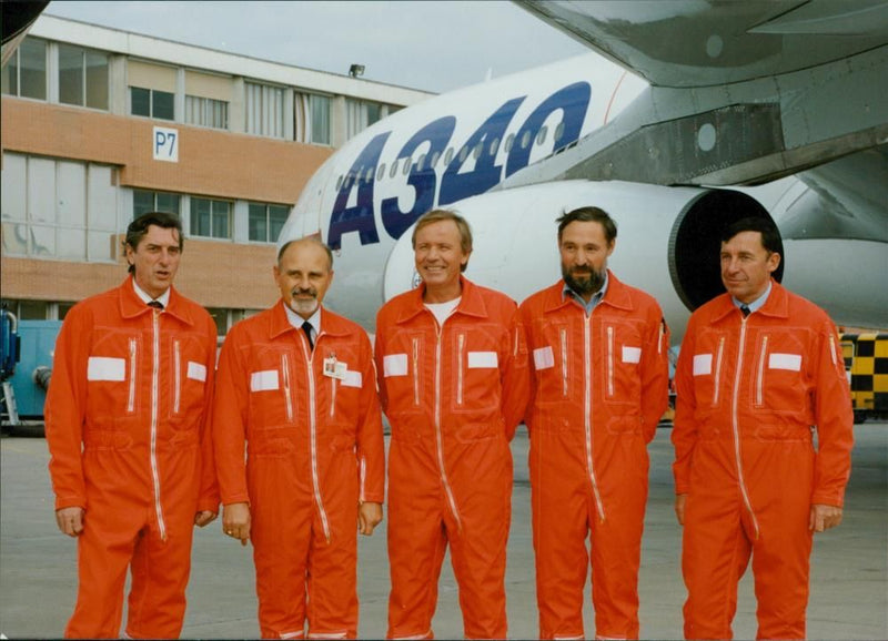 Airbus A340 first-flight crew - Vintage Photograph