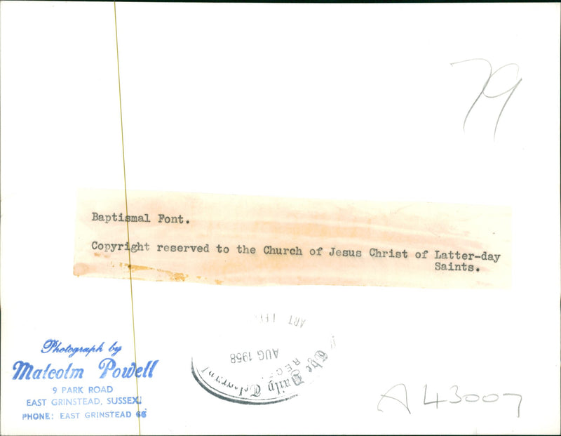 Mormon Church's Baptismal Font - Vintage Photograph