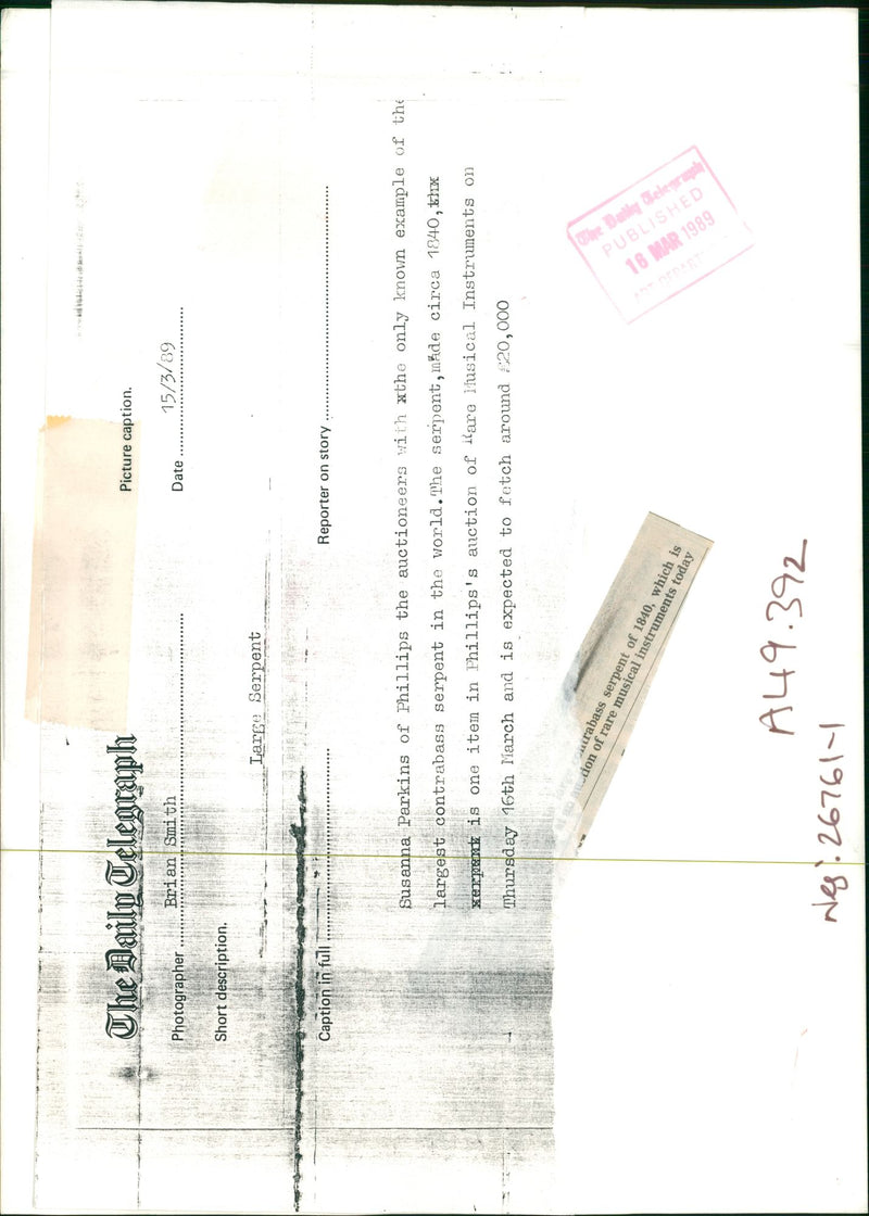 Musical Instruments: Susana Parkins - Vintage Photograph