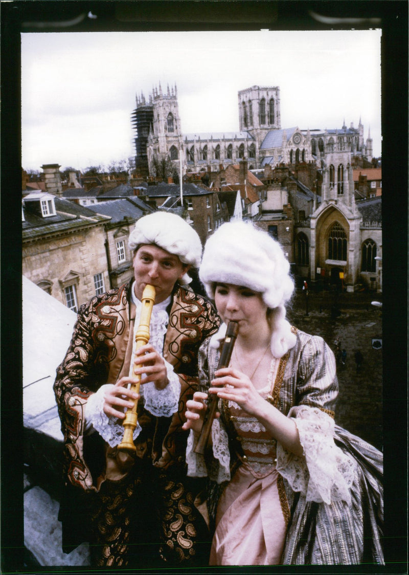 Musical Instruments: Cathy Dew and Robert Howarth - Vintage Photograph