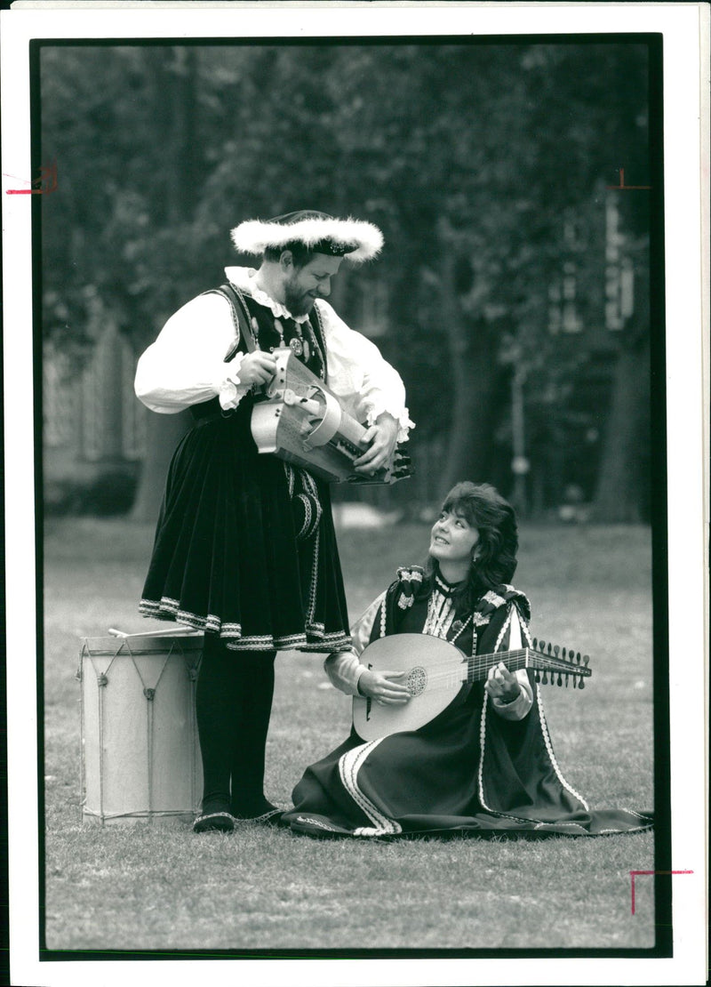 Musical Instruments: Paul Baker and Joana Smith - Vintage Photograph