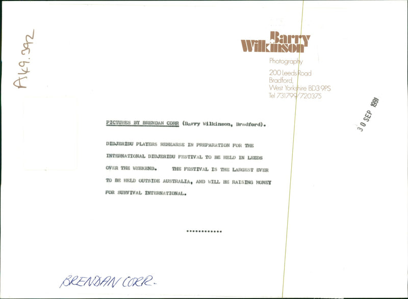 Musical Instruments: Didjeridu - Vintage Photograph