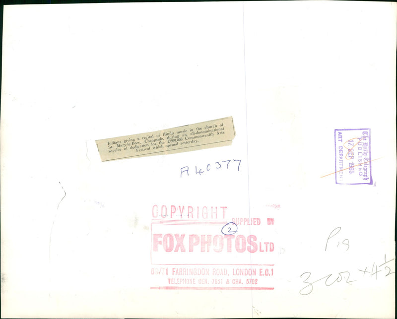 Indians giving a recital of hindu music. - Vintage Photograph