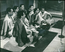 Indians giving a recital of hindu music. - Vintage Photograph