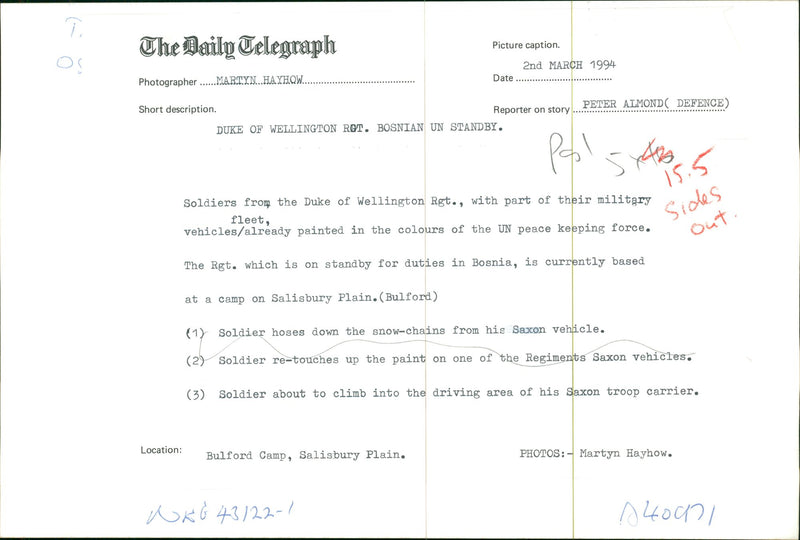 Armoured vehicle saxon patrol vehicle. - Vintage Photograph