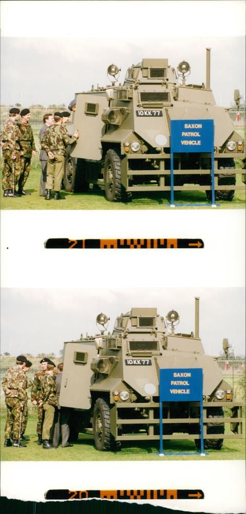 Armoured vehicle saxon patrol vehicle. - Vintage Photograph