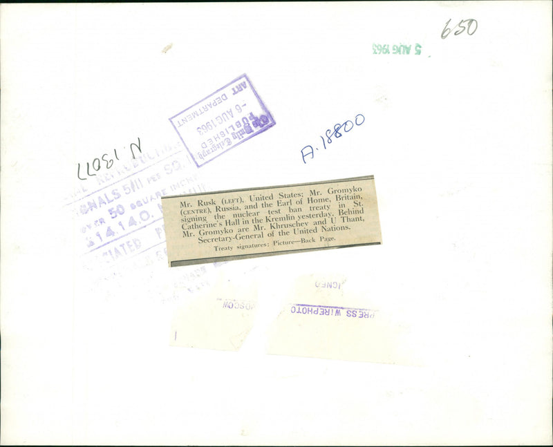 Test Ban Treaty - Vintage Photograph