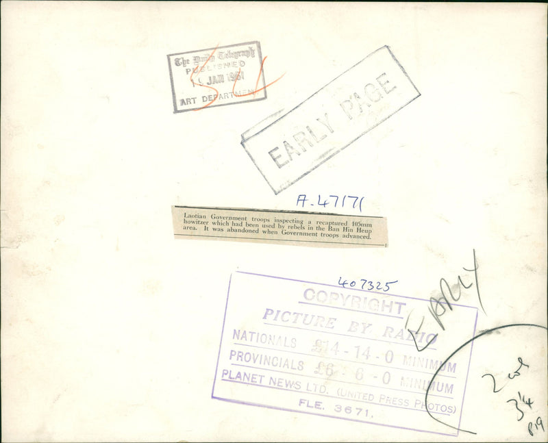 Laos War: Laotian Government Troops. - Vintage Photograph