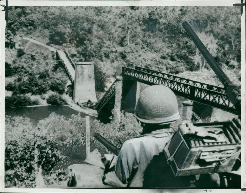 Laos War: Laotian Government Soldier. - Vintage Photograph