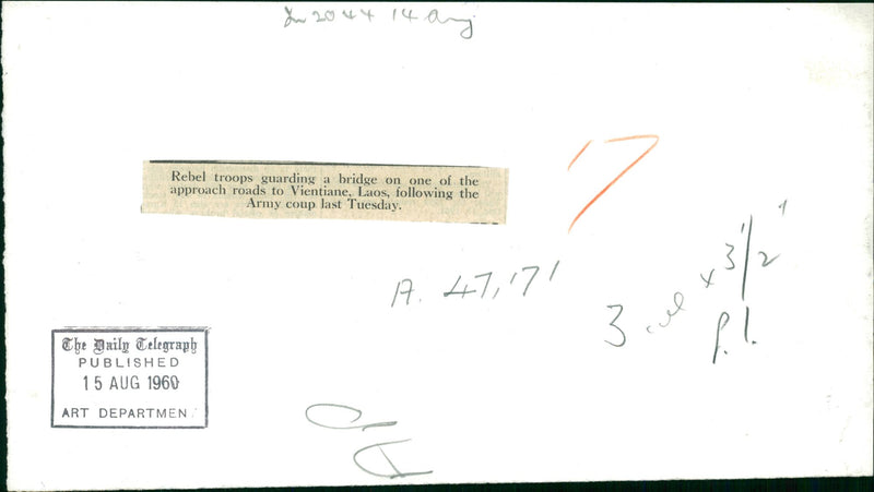 Laos War: Rebel Troops. - Vintage Photograph