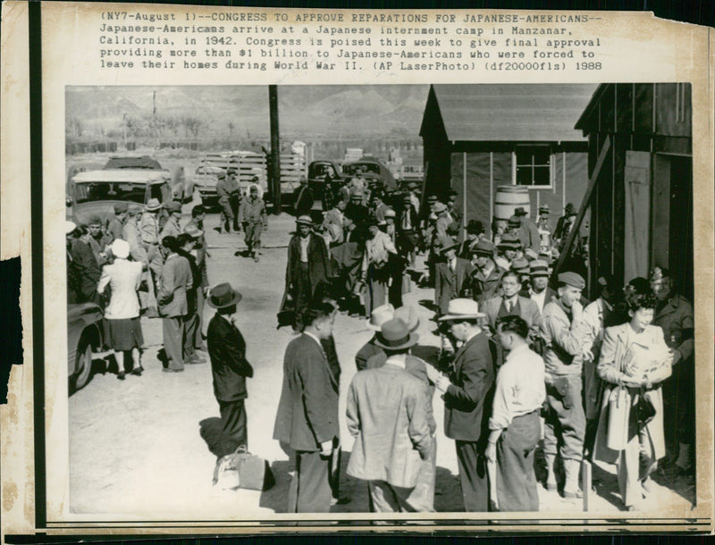 Japanese internment camp in Manzanar - Vintage Photograph