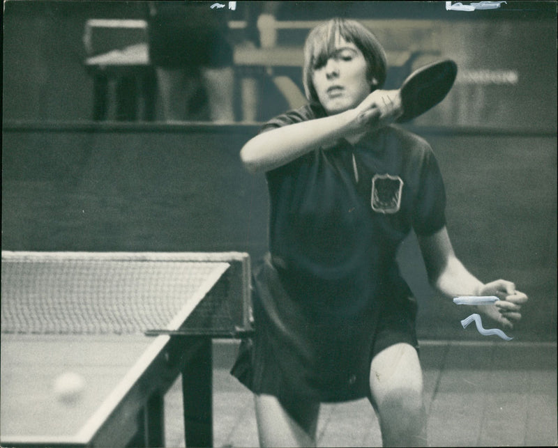 Maureen Heppell at the 5th European Table Tennis championships - Vintage Photograph