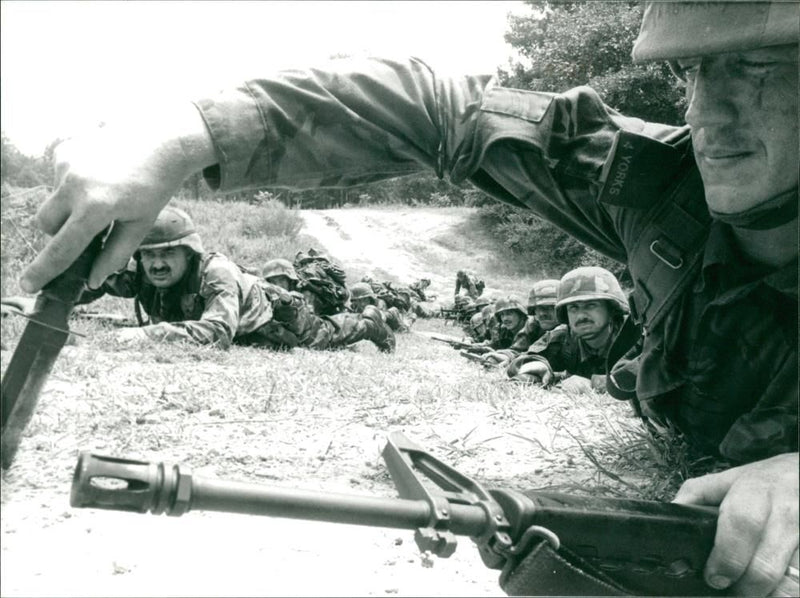 Army Training Minefield breaching the old fashioned way - Vintage Photograph