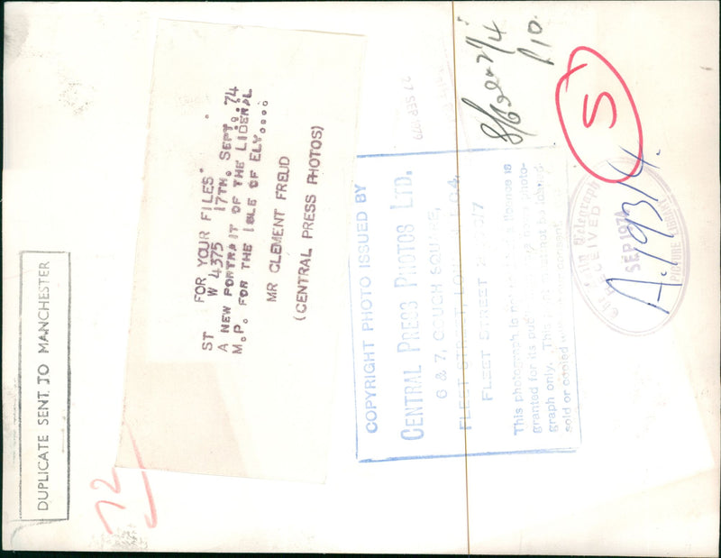 Clement Freud Writer. - Vintage Photograph