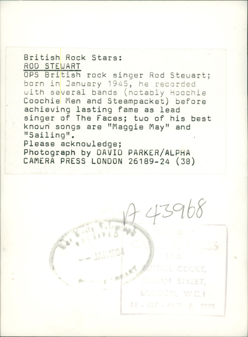 Rod Stewart - Vintage Photograph