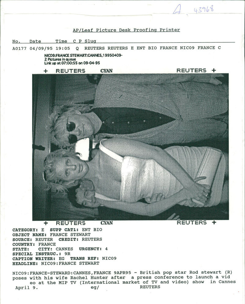 Rod Stewart with his Wife - Vintage Photograph