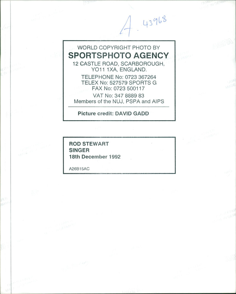 Rod Stewart - Vintage Photograph