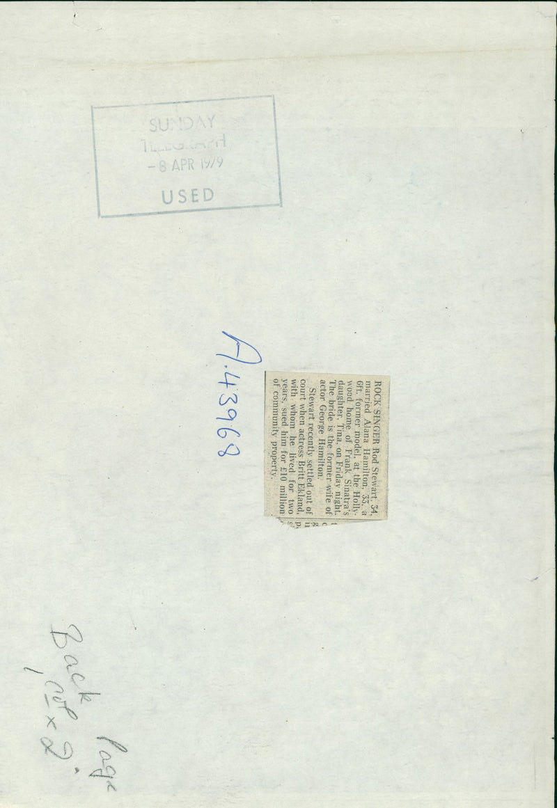 Rod Stewart - Vintage Photograph