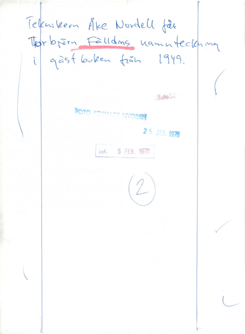 1949 FALLANS NYGREN SIGNATURE BOOK TECHNICIAN FATHER AKE - Vintage Photograph