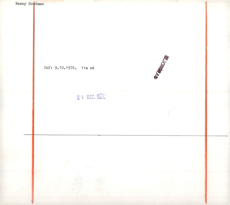 Benny Goodman, musician USA - Vintage Photograph