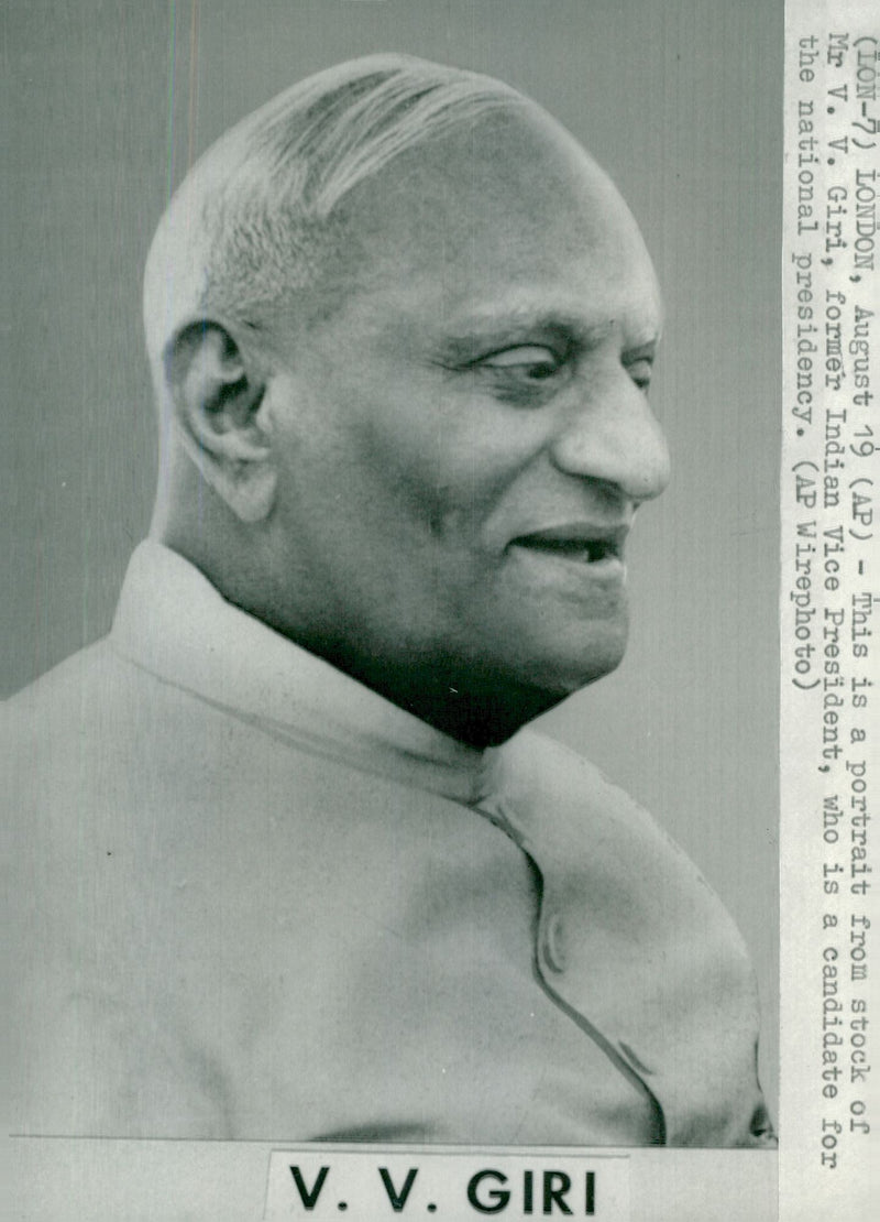 Indian politician Varahagiri Venkata Giri - Vintage Photograph