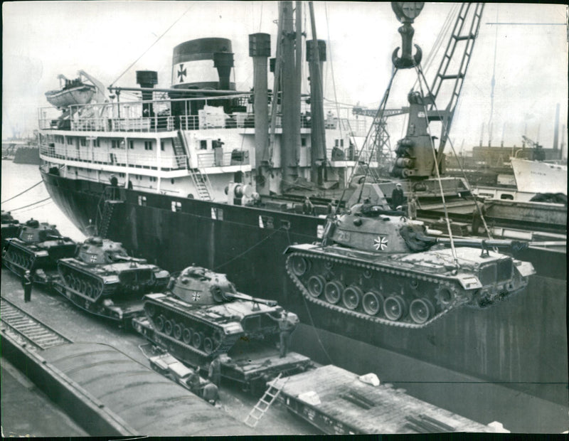 German Tanks off to Wales - Vintage Photograph