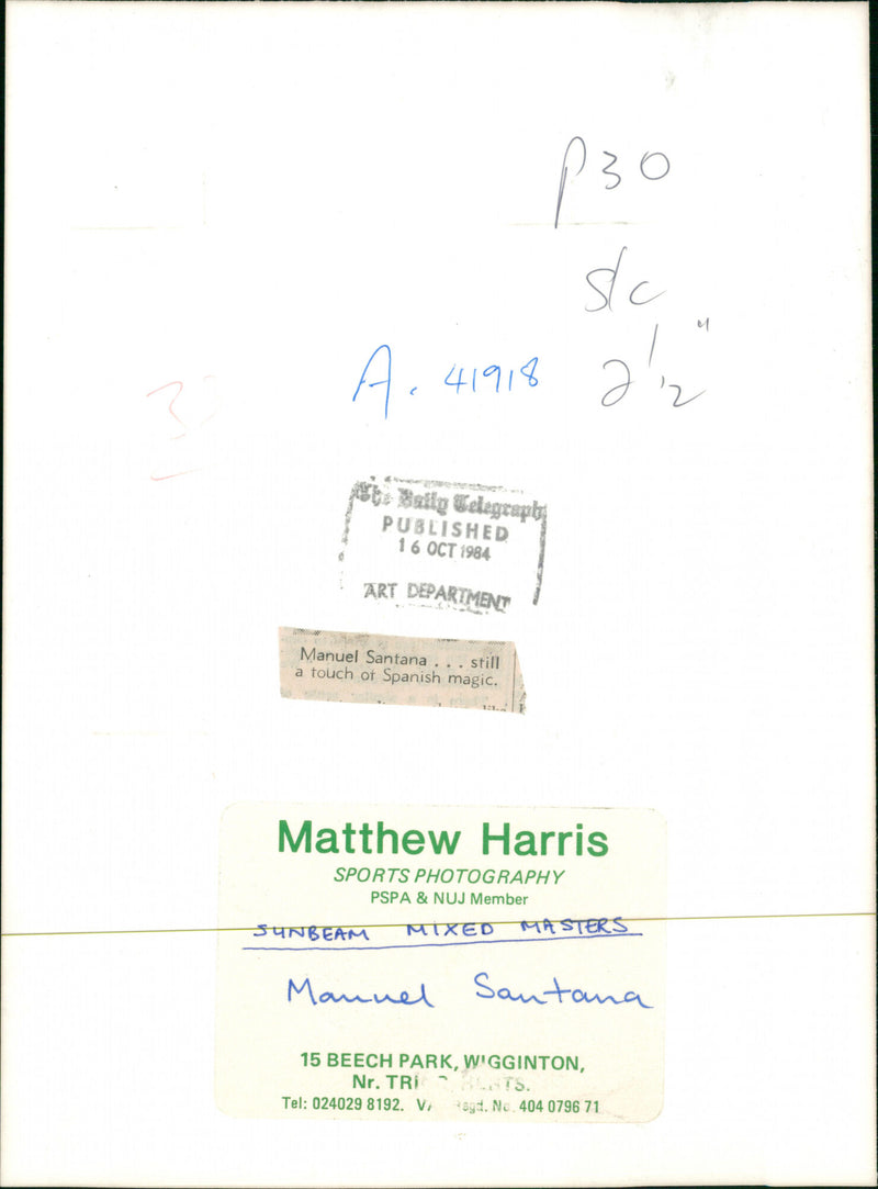 Manuel Santana - Vintage Photograph