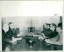 United nations acting secretary facing Fidel Castro. - Vintage Photograph