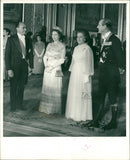 President Echeverria and His Wife Standing with the Queen and Prince Philip In a State Dinner - Vintage Photograph