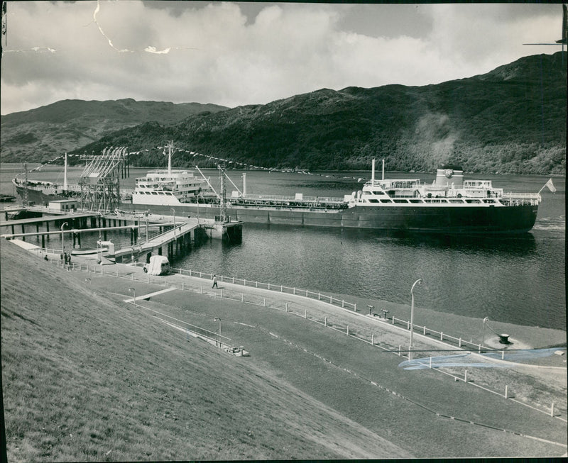 Super tanker terminal opened. - Vintage Photograph