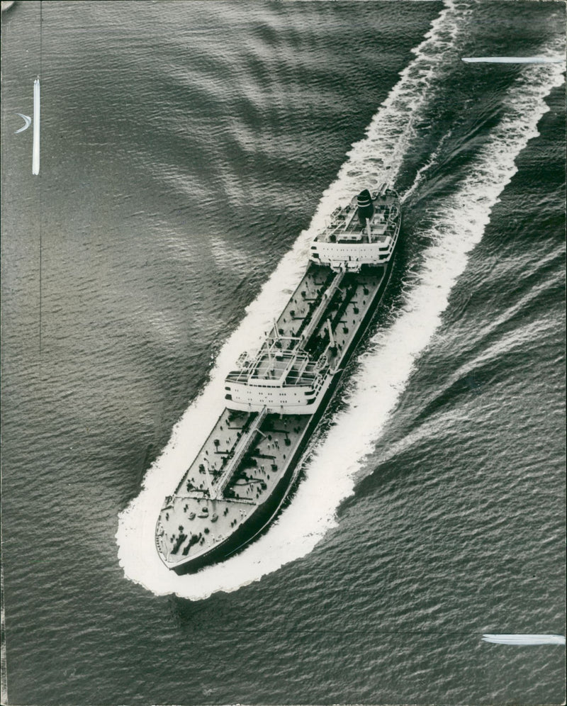 Ton tanker undergo trials. - Vintage Photograph