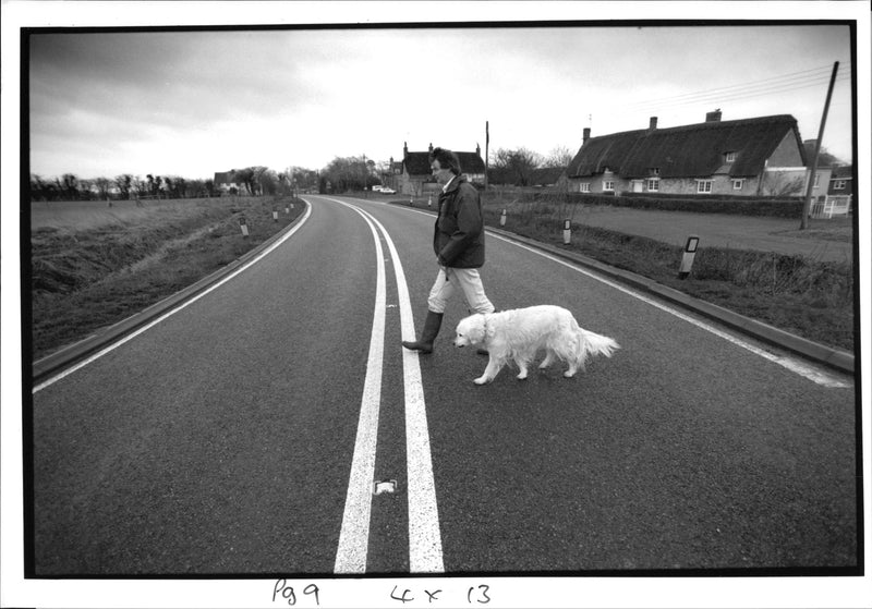 The man with dog. - Vintage Photograph