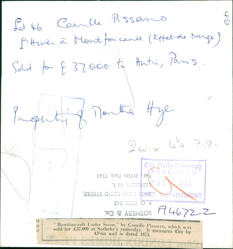 Montfoucault Under Snow. - Vintage Photograph