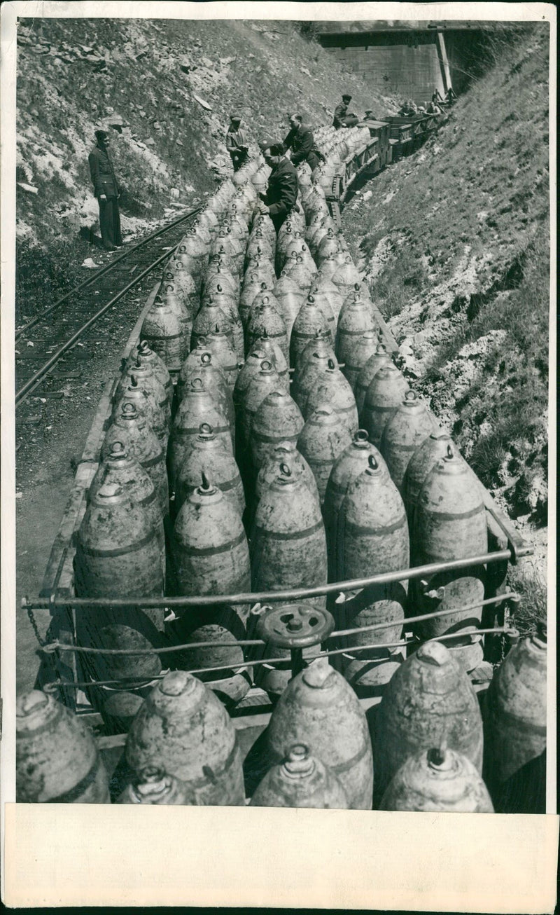 Many tanks in German War Britain. - Vintage Photograph